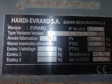 Pulverisateur EVRARD Meteor 2800 - photo 4