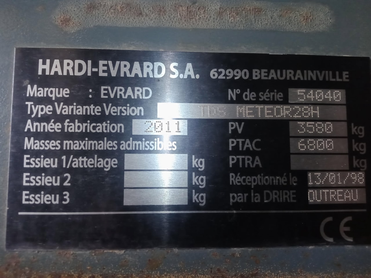 Pulverisateur EVRARD Meteor 2800 - photo slide 4