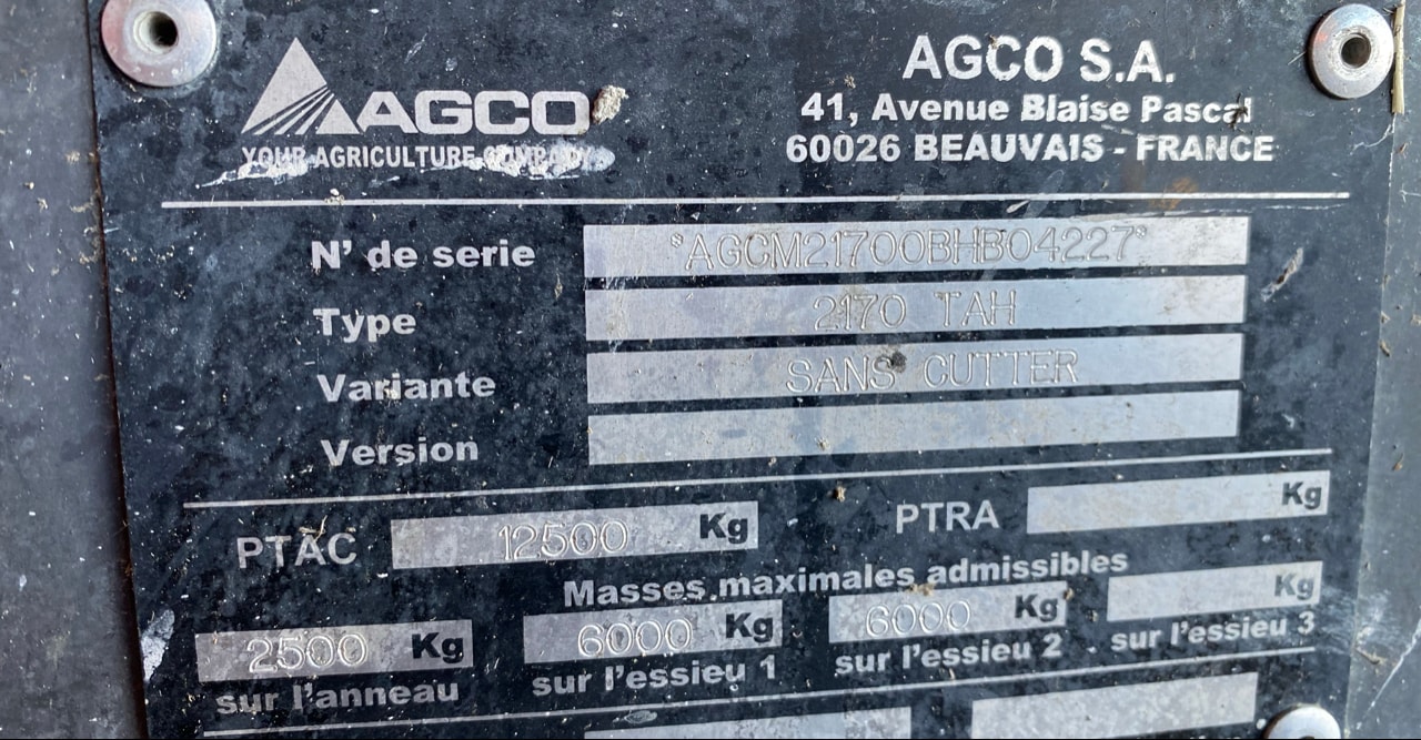 Presse haute densite MASSEY FERGUSON 2170 TP - photo slide 5