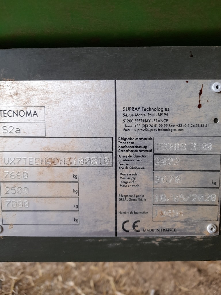 Pulverisateur TECNOMA TECNIS 3100 - photo slide 6