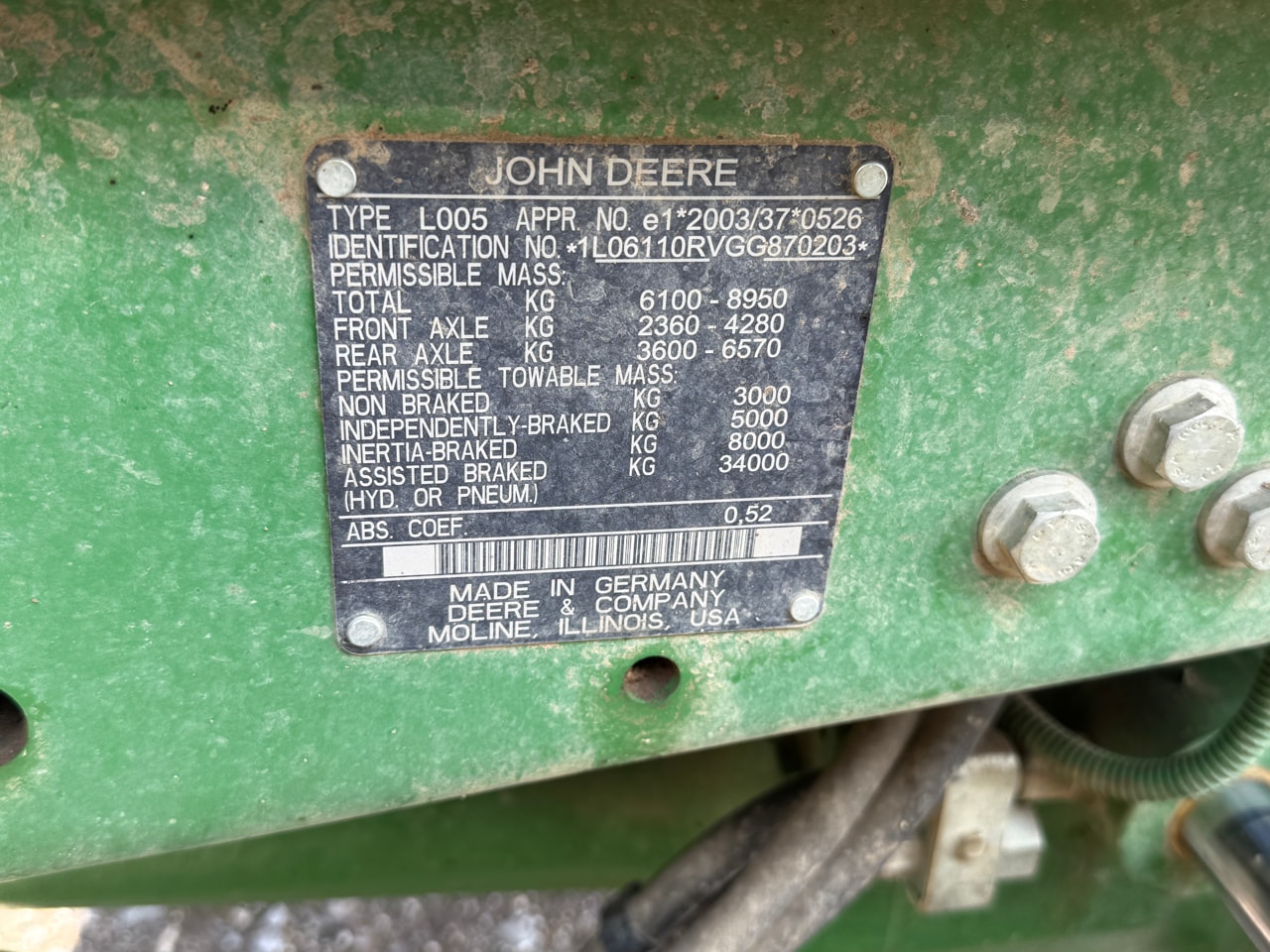 Tracteur JOHN DEERE 6110R - photo slide 10