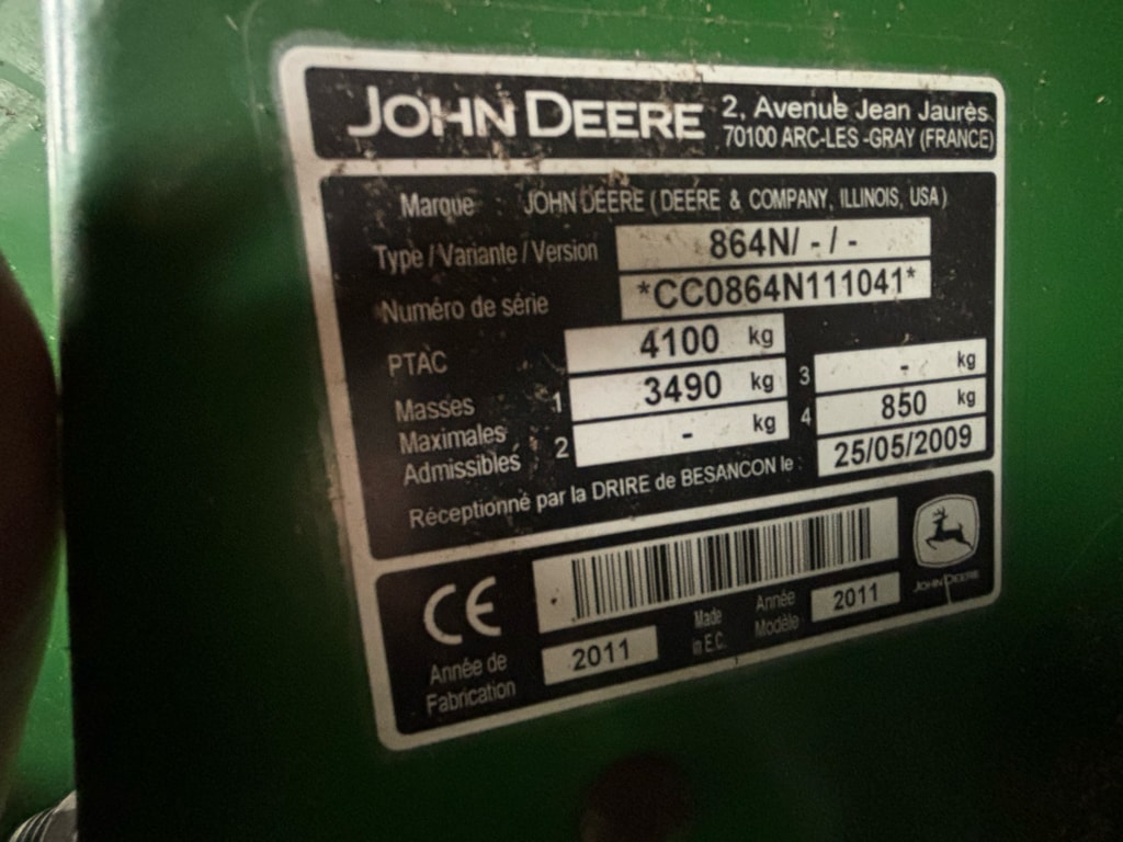 Presse balles rondes JOHN DEERE 864 rotoflow  - photo slide 6