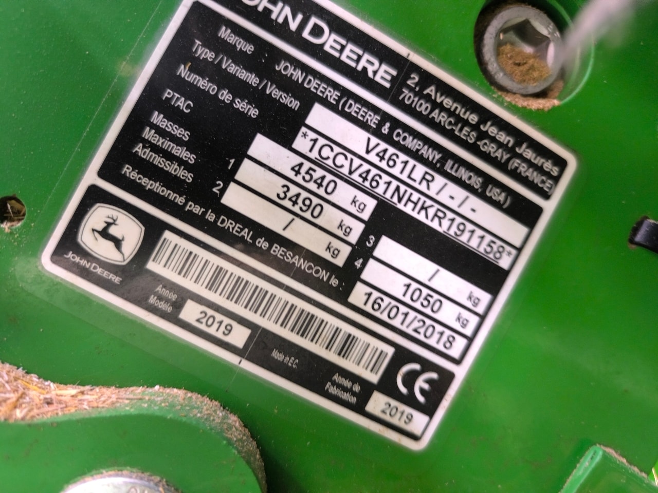 Presse balles rondes JOHN DEERE V461R - photo slide 7