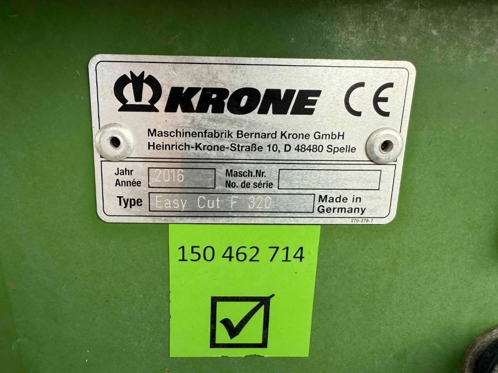 Faucheuse KRONE EASY CUT 320 F - photo slide 8