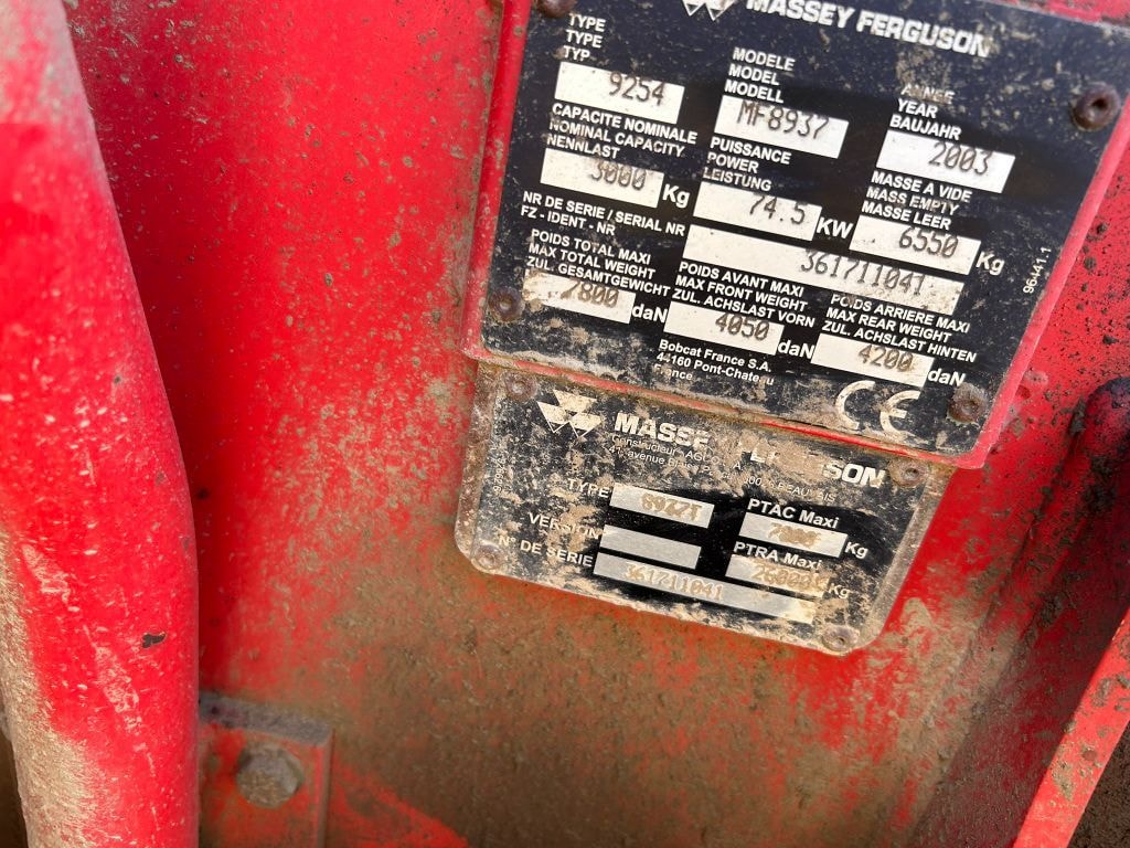 Telescopique MASSEY FERGUSON 8937 - photo slide 5