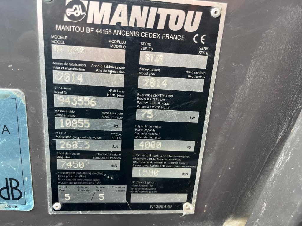 Telescopique MANITOU MT1440 - photo slide 20
