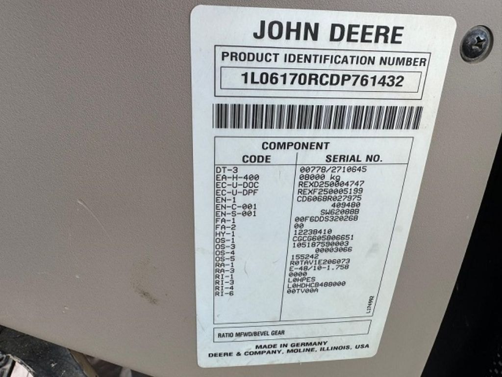 Tracteur JOHN DEERE 6170R - photo slide 14