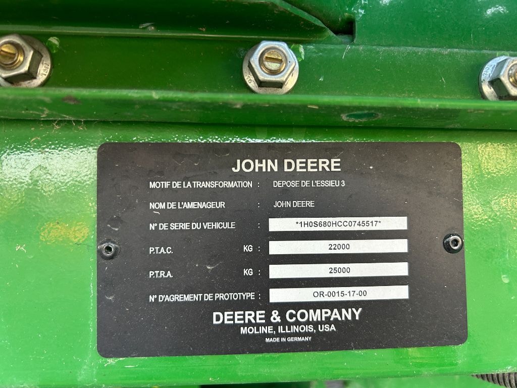 Moissonneuse JOHN DEERE S680 HM NON CONVENTIONNEL - photo slide 12