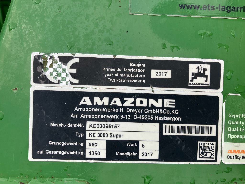 Herse rotative AMAZONE KE 3000 SUPER - photo slide 18