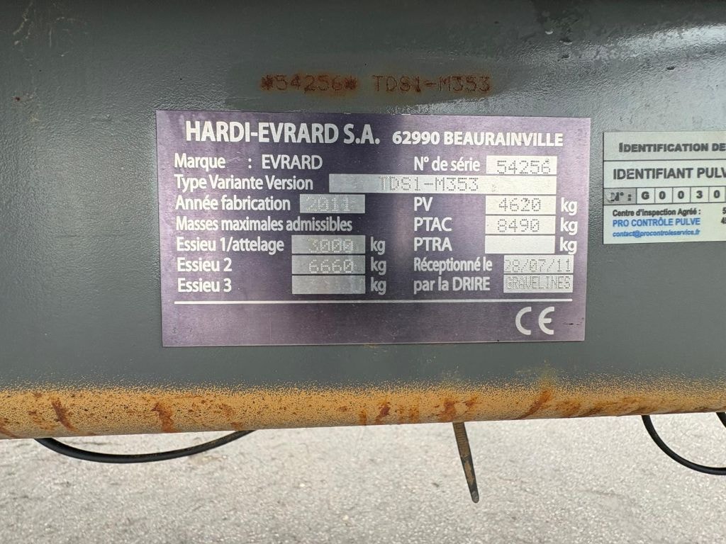 Pulverisateur EVRARD Meteor 3500 - photo slide 9