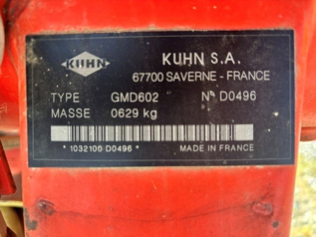 Faucheuse KUHN GMD 602 - photo slide 6