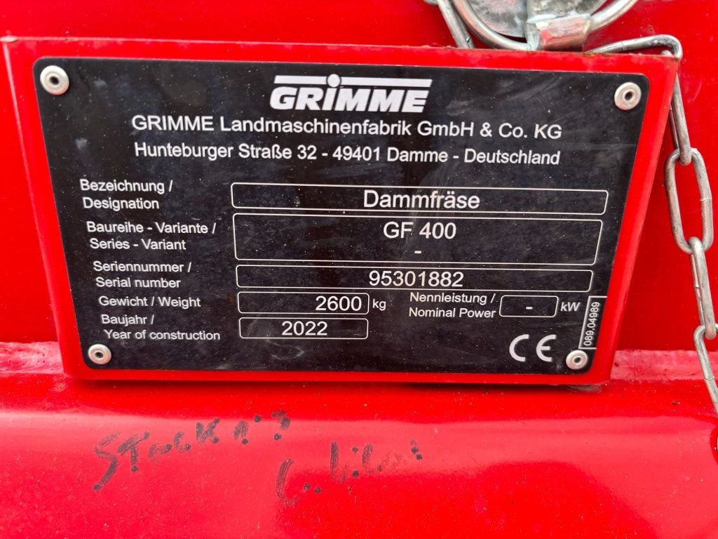 Fraise butteuse GRIMME Gf 400 - photo slide 26