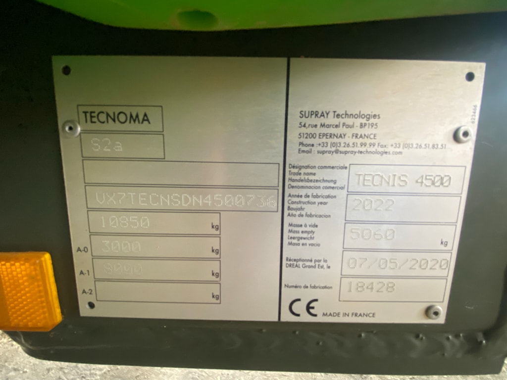 Pulverisateur TECNOMA Tecnis 4500 - photo slide 7