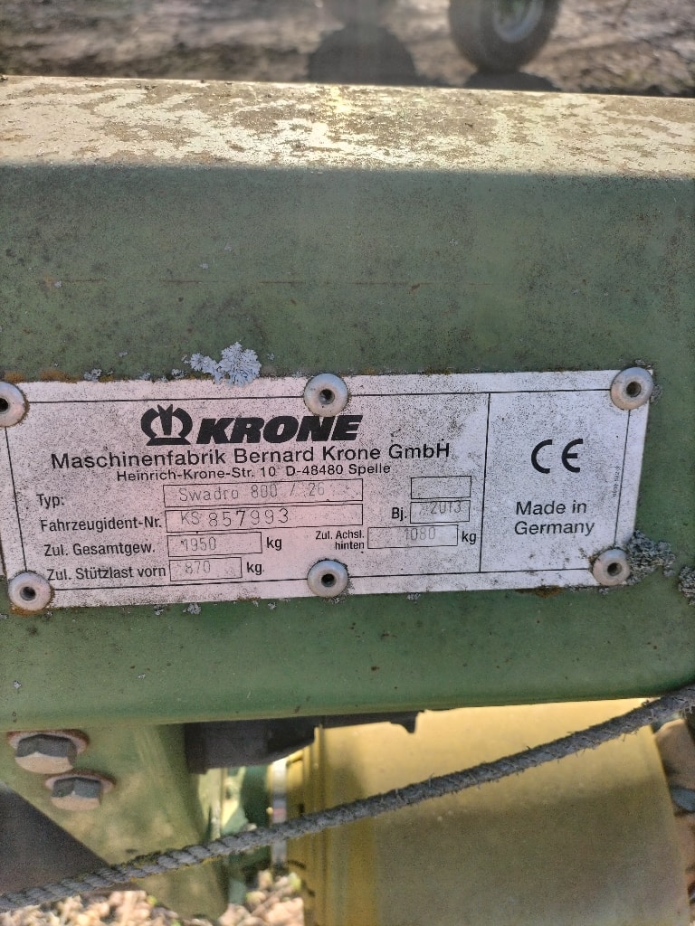 Andaineur KRONE Swadro 800-26 - photo slide 6