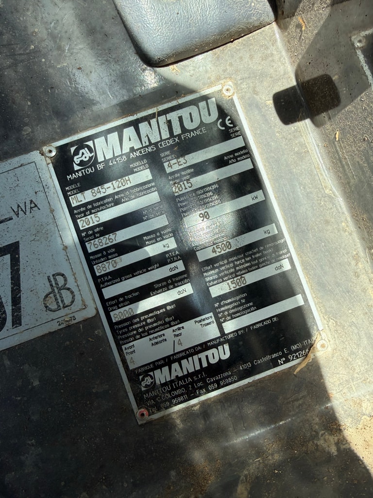 Chariot télescopique MANITOU MLT 845 120 H - photo slide 5