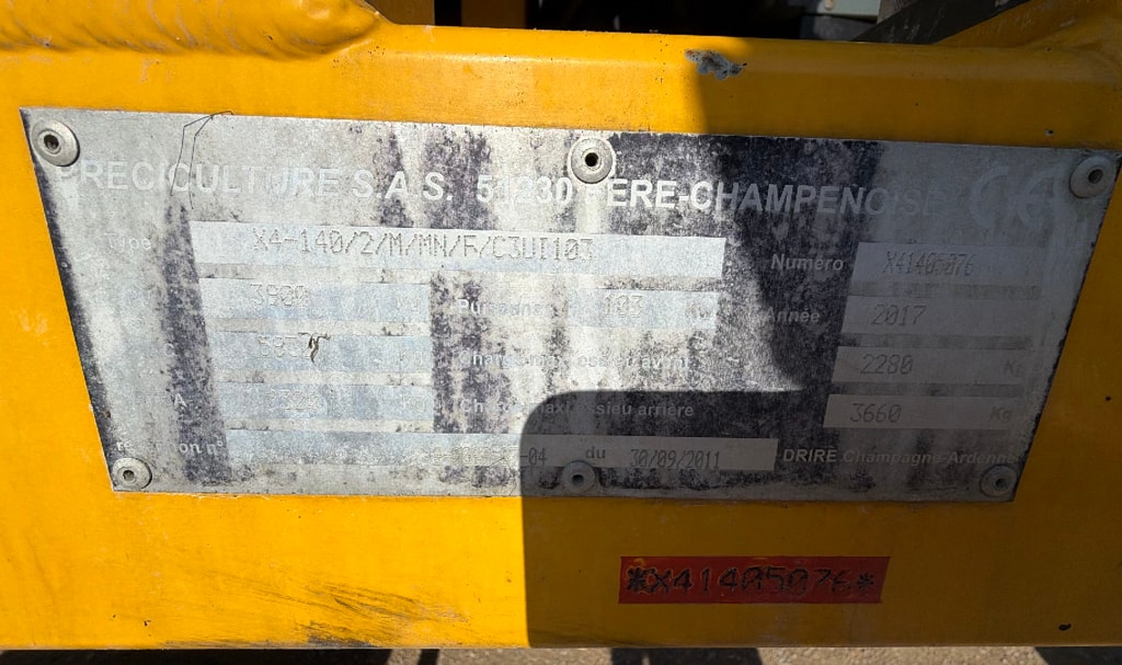 Tracteur enjambeur CMC X4-120 - photo slide 5