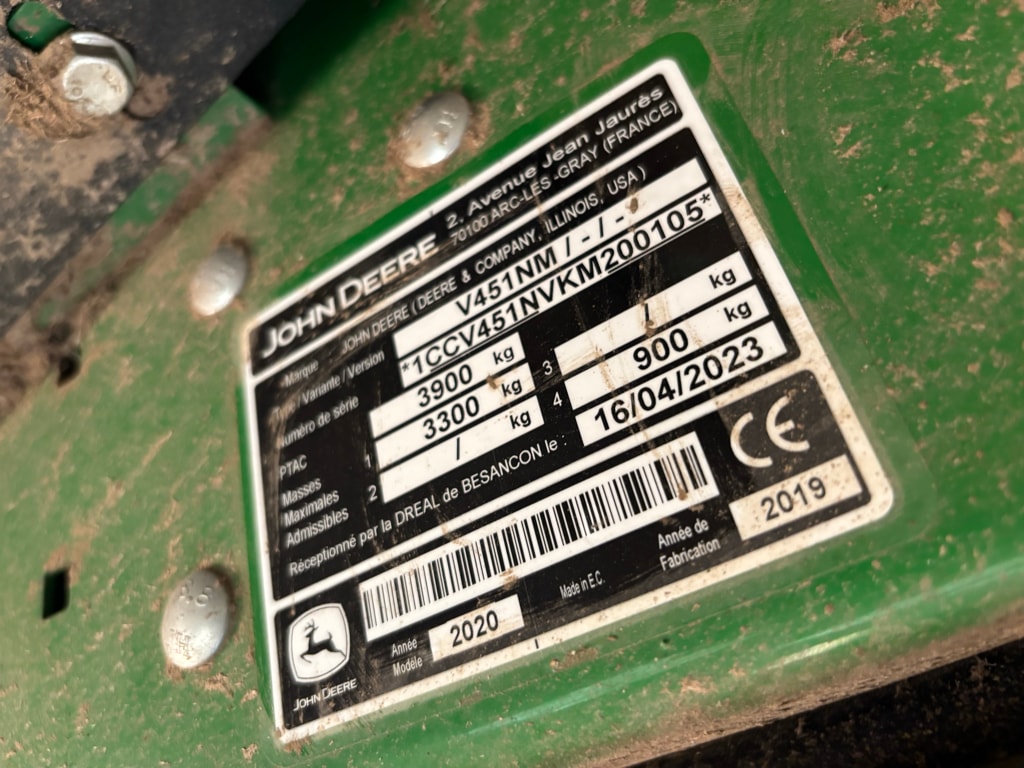 Presse balles rondes JOHN DEERE V451M - photo slide 6