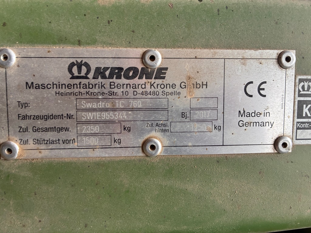Andaineur KRONE Swadro TC 760 - photo slide 4