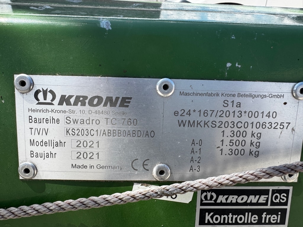 Andaineur KRONE TC 760 - photo slide 6
