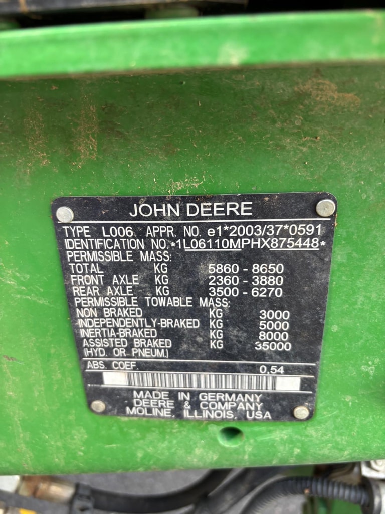 Tracteur JOHN DEERE 6110M - photo slide 14