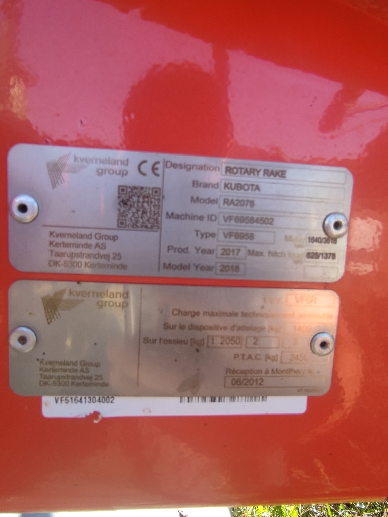 Andaineur KUBOTA RA2076 - photo slide 5