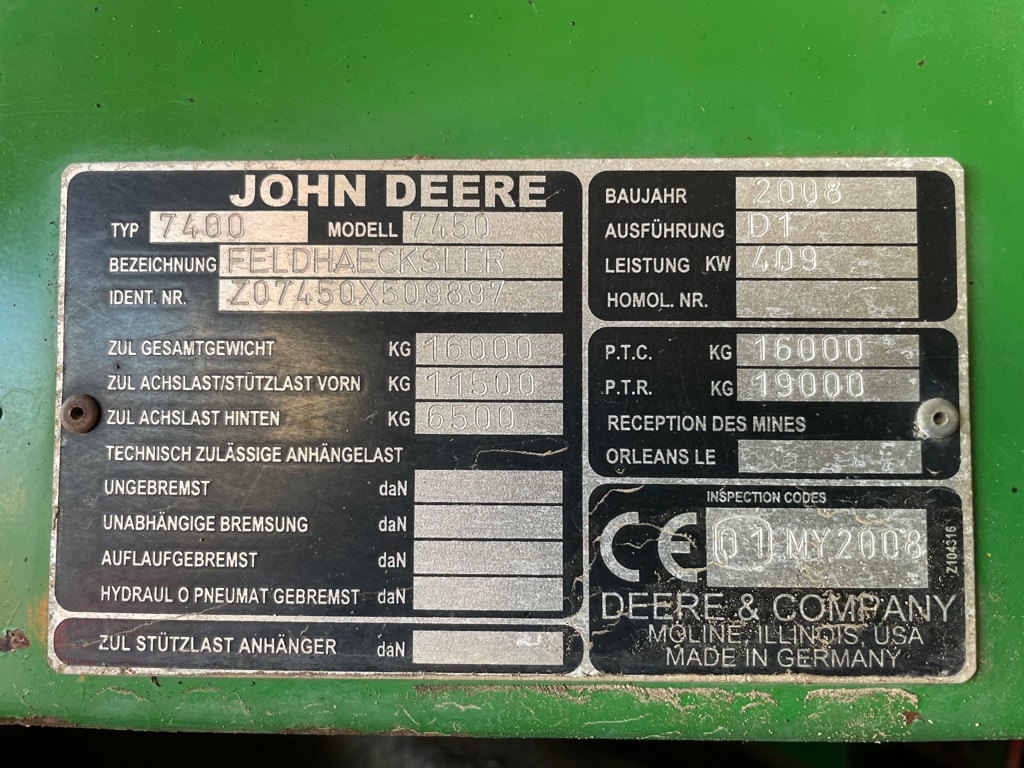 Ensileuse JOHN DEERE 7450 - photo slide 7